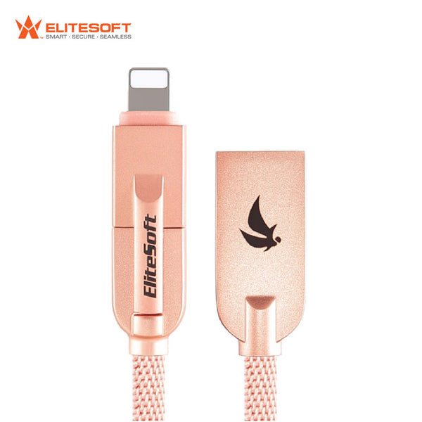 [Fast Charging] Elitesoft The Knight 2 in 1 USB Cable Lightning & Micro-USB