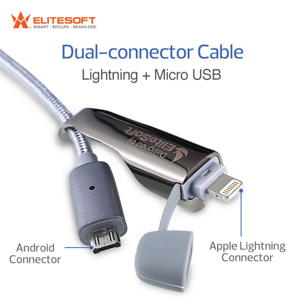 Elitesoft 2in1 Transform USB Cable with Lightning & Micro USB
